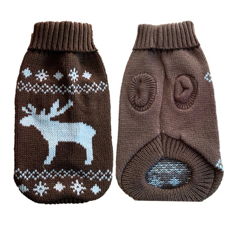 Warm Pet Dog Sweater Winter Dog Clothes for Small Medium Dogs Knitted Puppy Cat Coat Chihuahua French Bulldogs Yorkie Customes - PAWSTHENTICS
