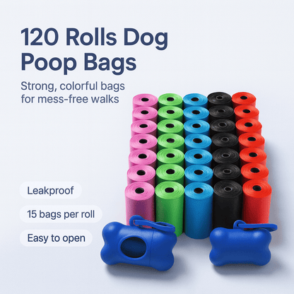 120 Rolls Dog Poop Bag Outdoor Cleaning Poop Bag Outdoor Clean Pets Supplies - PAWSTHENTICS