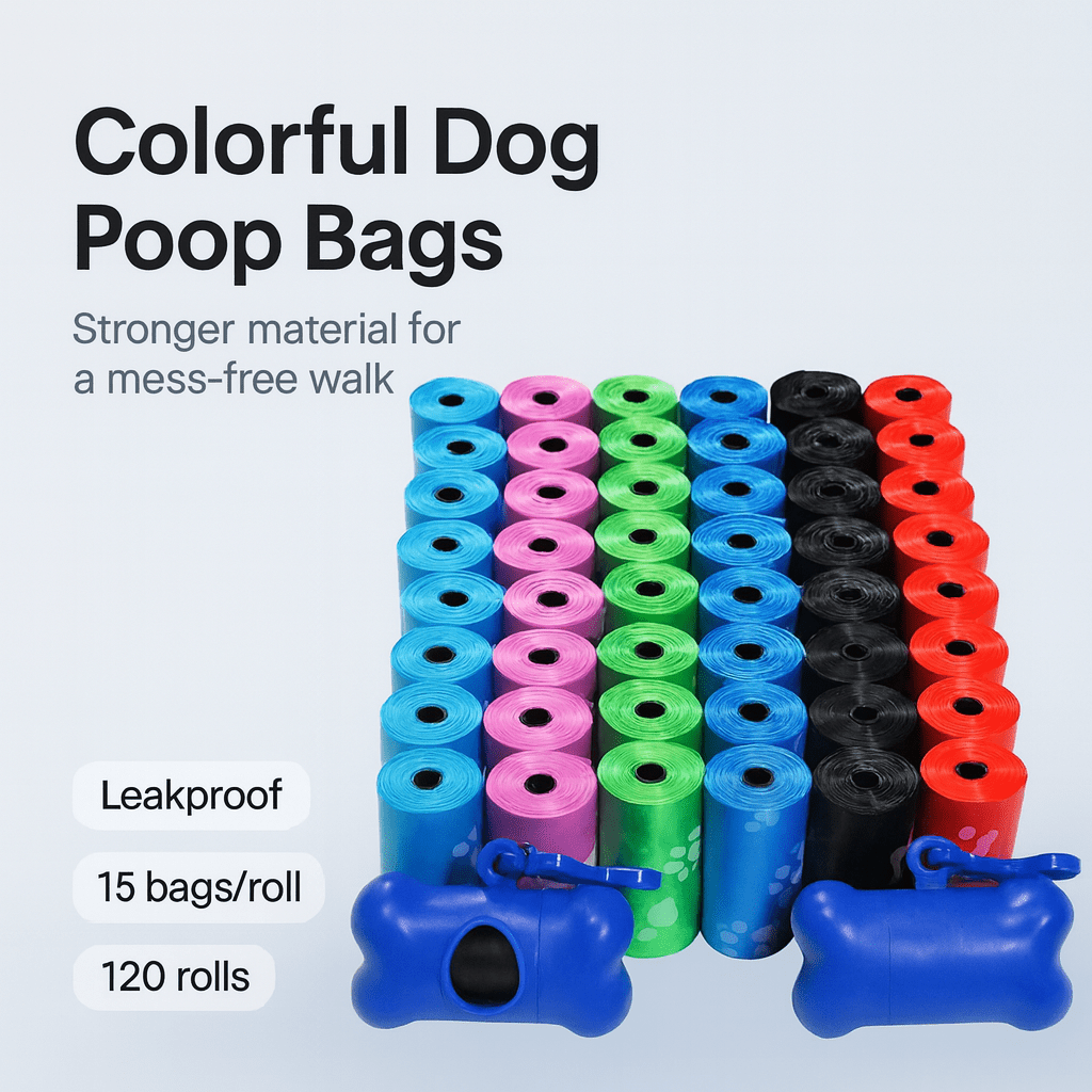 120 Rolls Dog Poop Bag Outdoor Cleaning Poop Bag Outdoor Clean Pets Supplies for Dog 15Bags/Roll Refill Garbage Bag Pet Supplies - PAWSTHENTICS