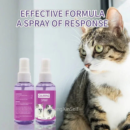 60ml calming spray Feline anti stress pheromone emotional soothing spray Health Cleaning Supplies for Cats - PAWSTHENTICS