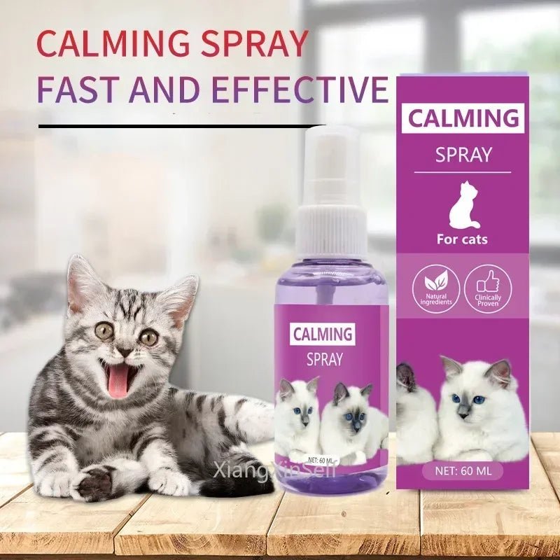 60ml calming spray Feline anti stress pheromone emotional soothing spray Health Cleaning Supplies for Cats - PAWSTHENTICS