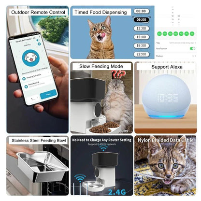 HEYBO Smart Automatic Cat Feeder - 7L- Reliable Automatic Cat Food Dispenser