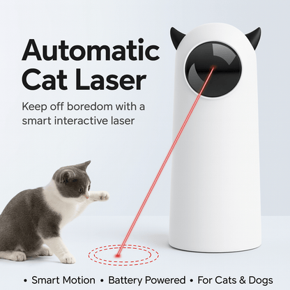 Automatic Cat Toys Interactive Smart Teasing Pet LED Laser - PAWSTHENTICS
