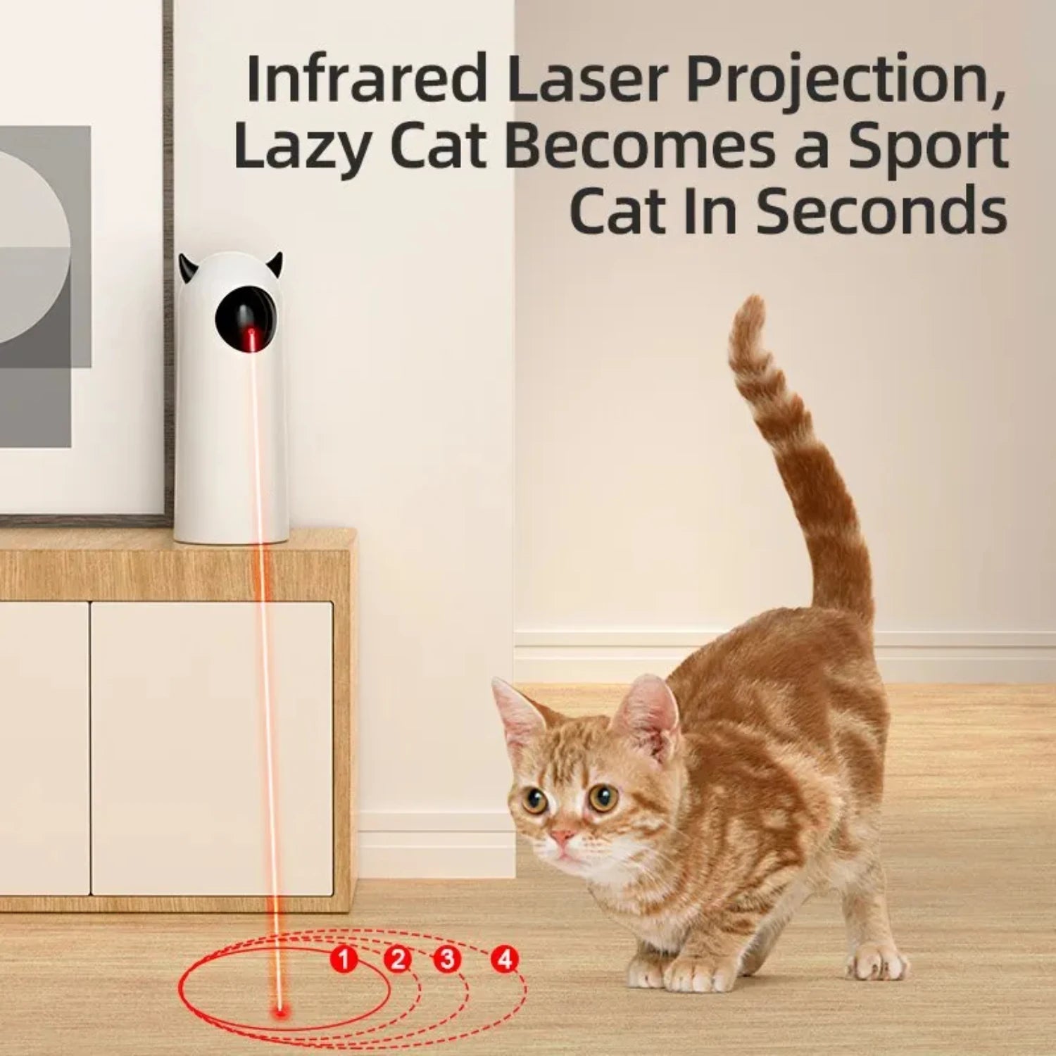 Automatic Cat Toys Interactive Smart Teasing Pet LED Laser - PAWSTHENTICS