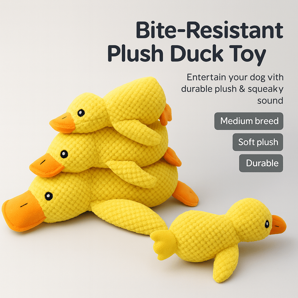 Bite - Resistant Plush Duck Toy with Sound Effects - PAWSTHENTICS
