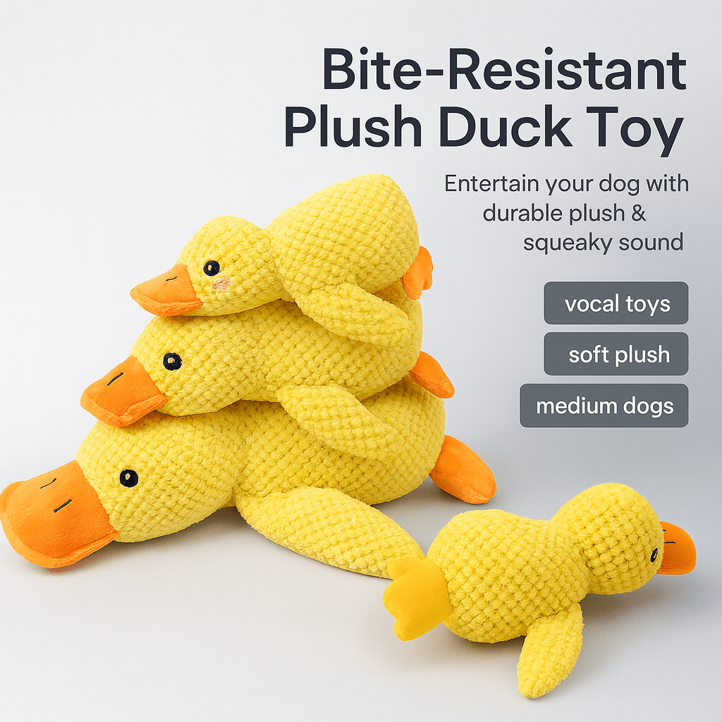 Bite - Resistant Plush Duck Toy with Sound Effects for Small to Medium Dogs - PAWSTHENTICS