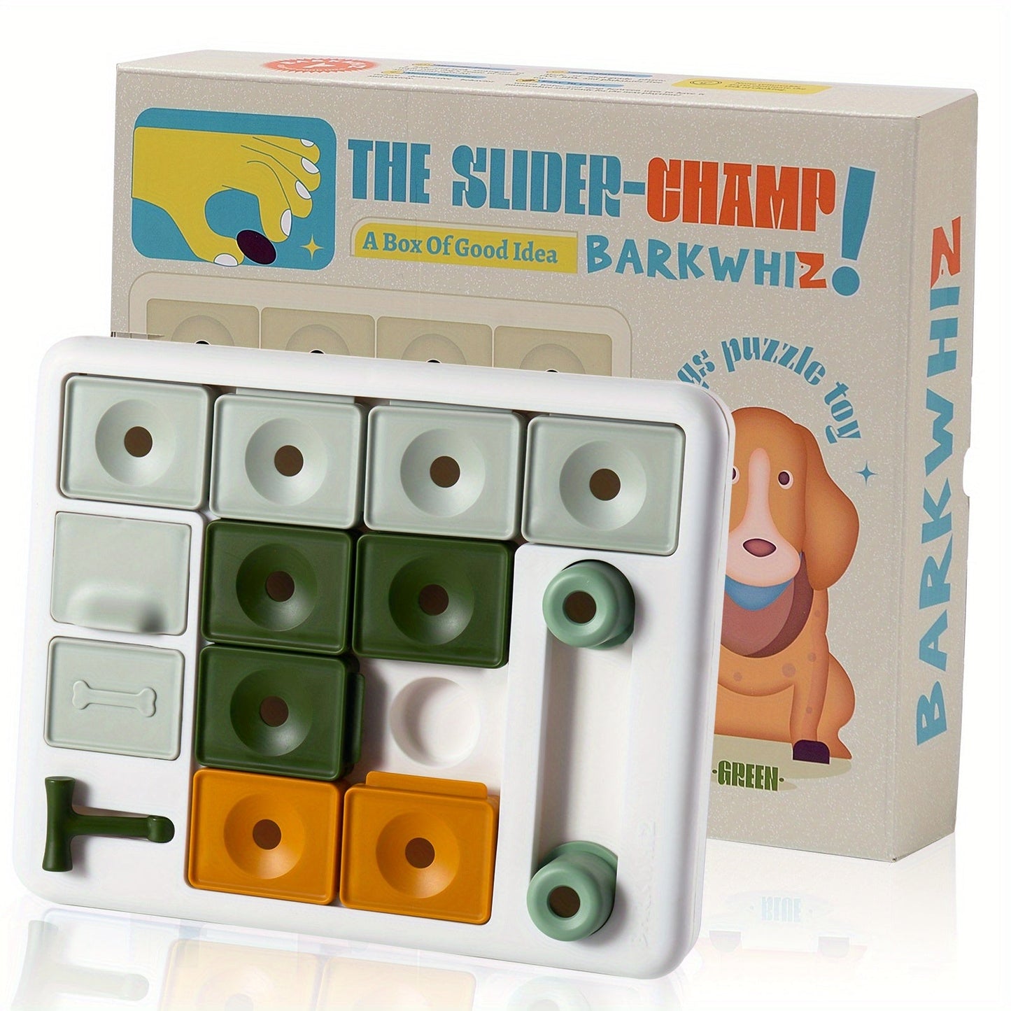 BPA - Free Interactive Dog Puzzle Feeder Toy - Mental Stimulation Treat Puzzle for Slow Eating Fun - Ideal Slow Feeder Toy for Puppies & Adults - PAWSTHENTICS