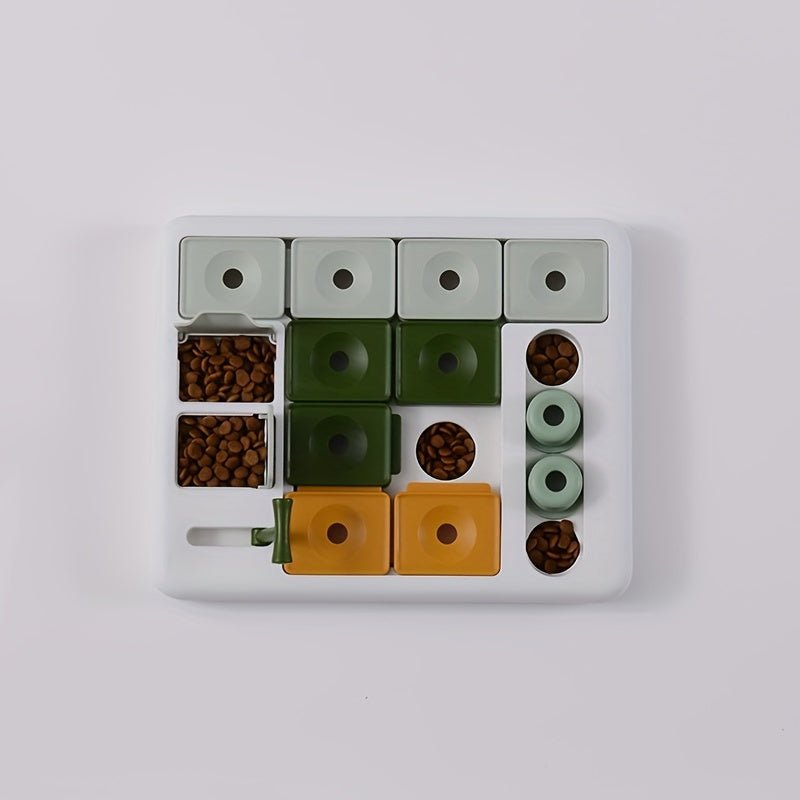 BPA - Free Interactive Dog Puzzle Feeder Toy - Mental Stimulation Treat Puzzle for Slow Eating Fun - Ideal Slow Feeder Toy for Puppies & Adults - PAWSTHENTICS