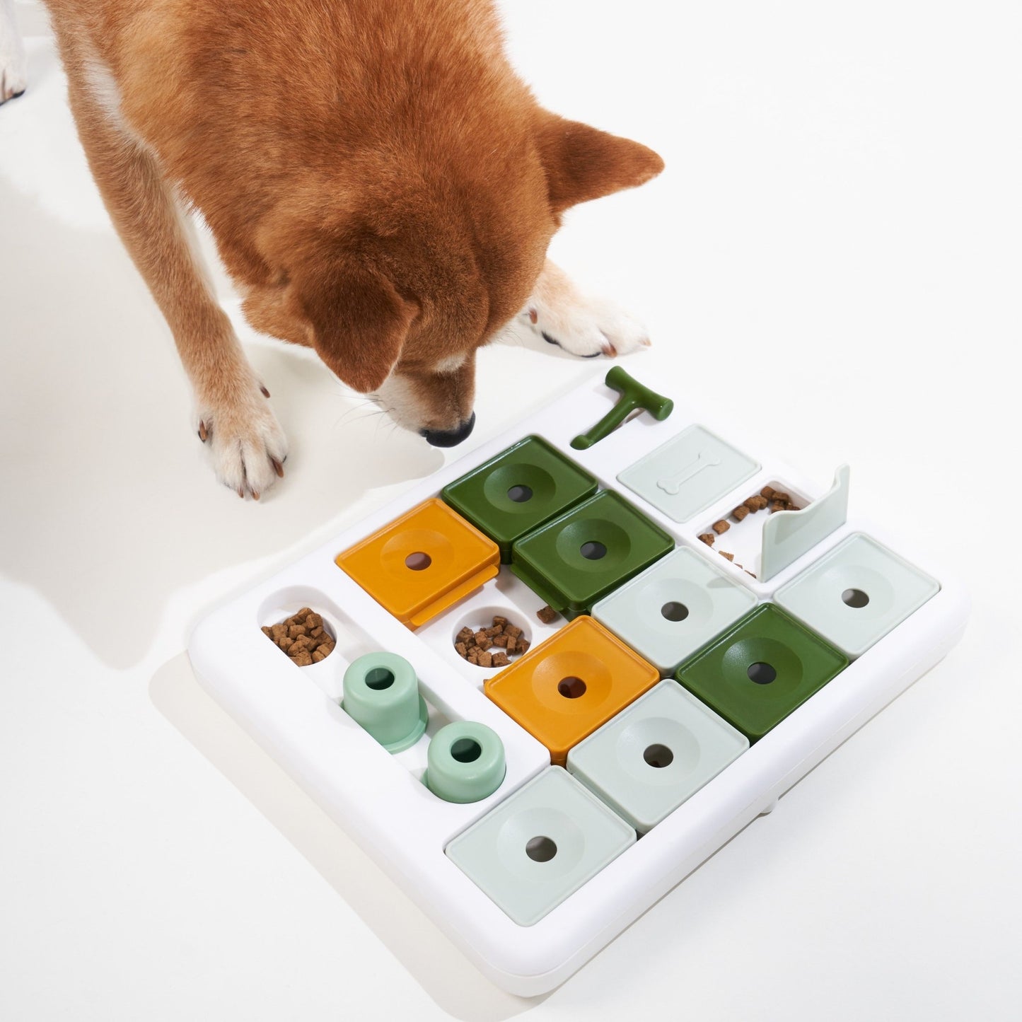 BPA - Free Interactive Dog Puzzle Feeder Toy - Mental Stimulation Treat Puzzle for Slow Eating Fun - Ideal Slow Feeder Toy for Puppies & Adults - PAWSTHENTICS