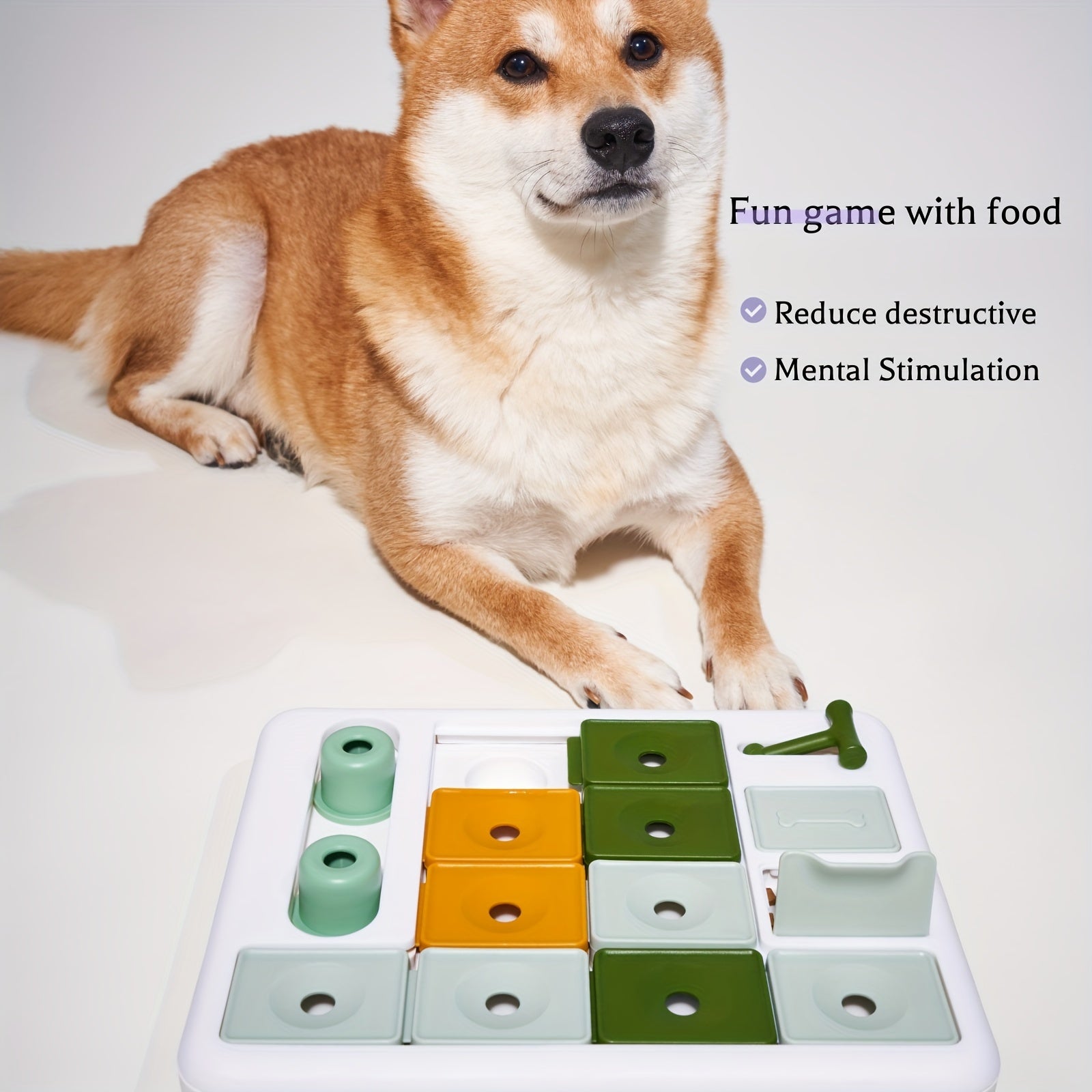 BPA - Free Interactive Dog Puzzle Feeder Toy - Mental Stimulation Treat Puzzle for Slow Eating Fun - Ideal Slow Feeder Toy for Puppies & Adults - PAWSTHENTICS