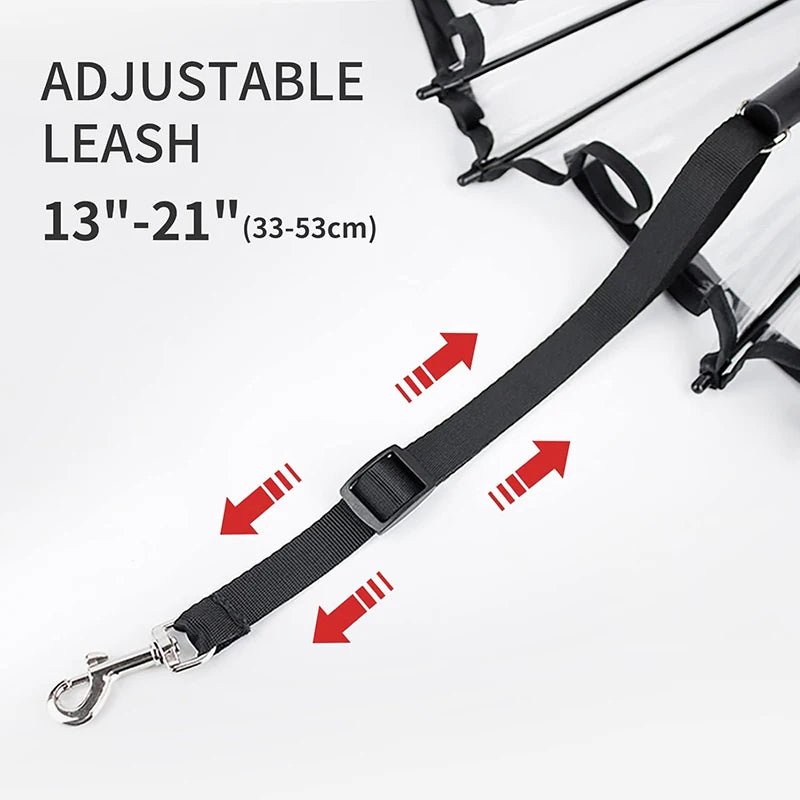 C - Shape Handle Umbrella for Pet with Adjustable Leash For Rain/Snow - PAWSTHENTICS