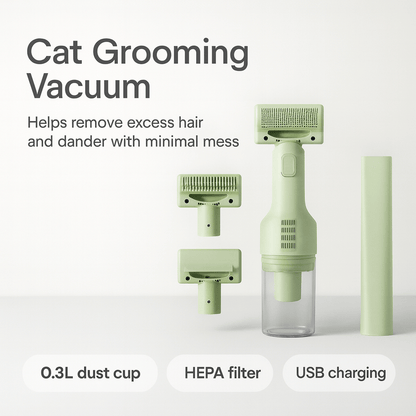 Cat Grooming Vacuum 5Brushes Pet Grooming Kit - PAWSTHENTICS