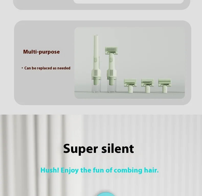 Cat Grooming Vacuum 5Brushes Pet Grooming Kit - PAWSTHENTICS