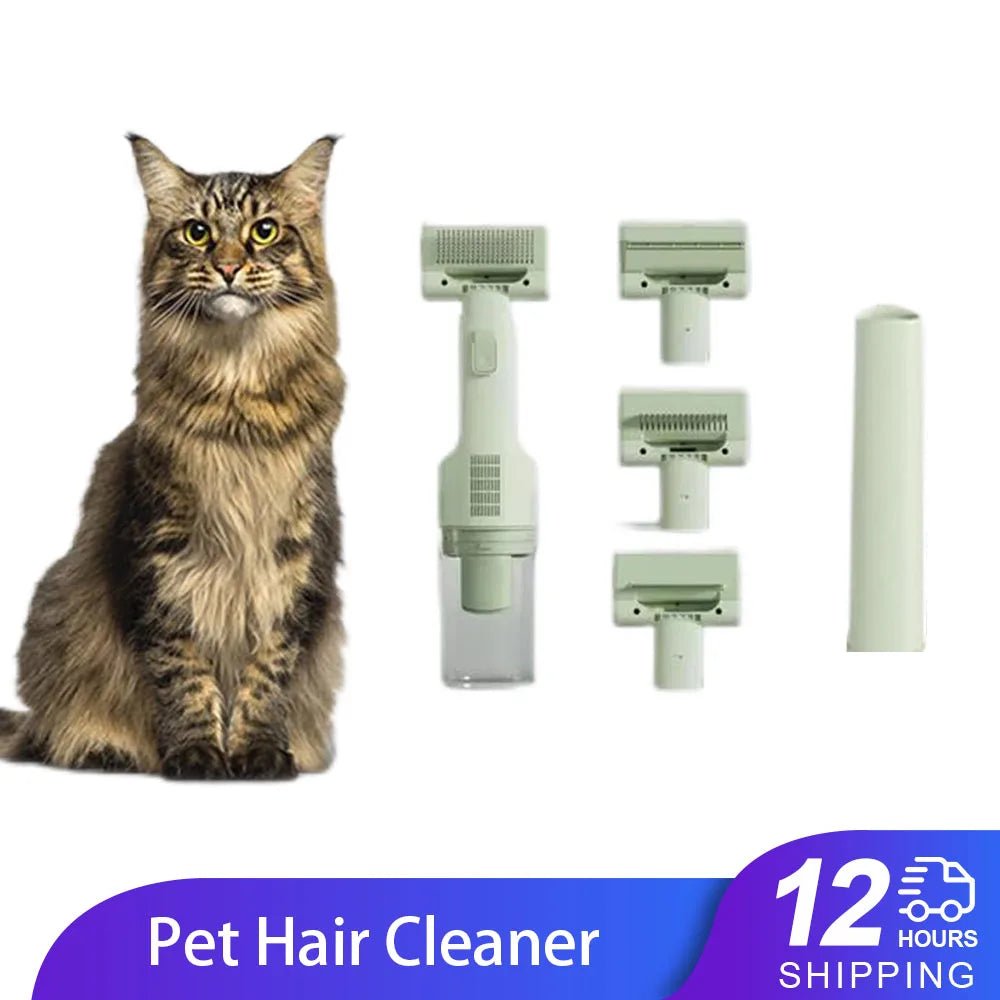 Cat Grooming Vacuum 5Brushes Pet Grooming Kit - PAWSTHENTICS