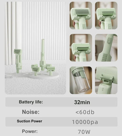 Cat Grooming Vacuum 5Brushes Pet Grooming Kit - PAWSTHENTICS