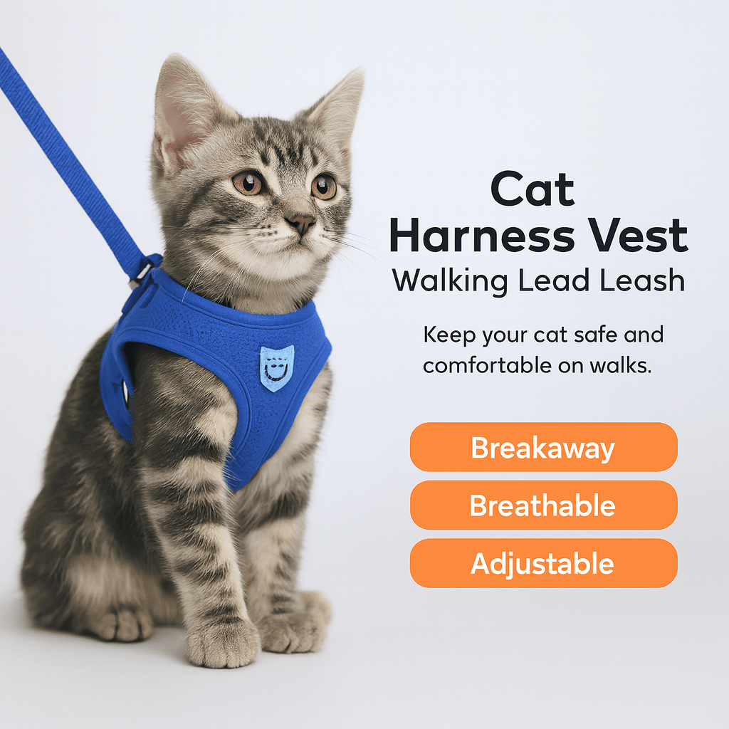 Cat Harness Vest Walking Lead Leash - PAWSTHENTICS
