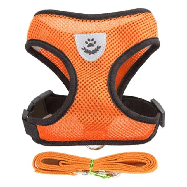 Cat Harness Vest Walking Lead Leash For Puppy Dogs Collar Polyester Adjustable Mesh Dog Harness For Small Medium Pet Accessories - PAWSTHENTICS
