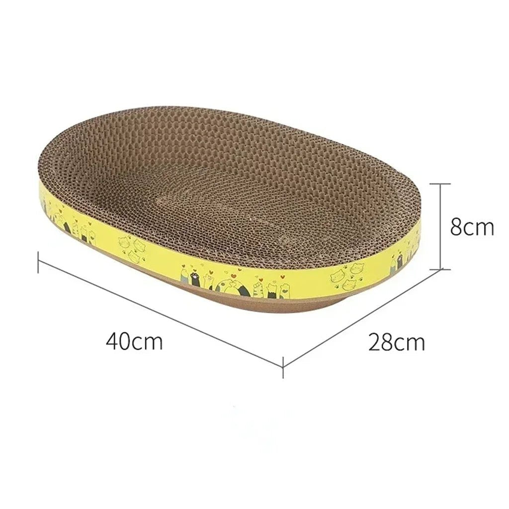 Cat Scratching Board Protect Furniture Grinding Claw Toys Oval Corrugated Paper Wear - resistant Cat Nest Cat Accessories - PAWSTHENTICS