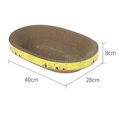 Cat Scratching Board Protect Furniture Grinding Claw Toys Oval Corrugated Paper Wear - resistant Cat Nest Cat Accessories - PAWSTHENTICS