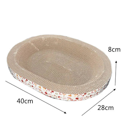 Cat Scratching Board Protect Furniture Grinding Claw Toys Oval Corrugated Paper Wear - resistant Cat Nest Cat Accessories - PAWSTHENTICS