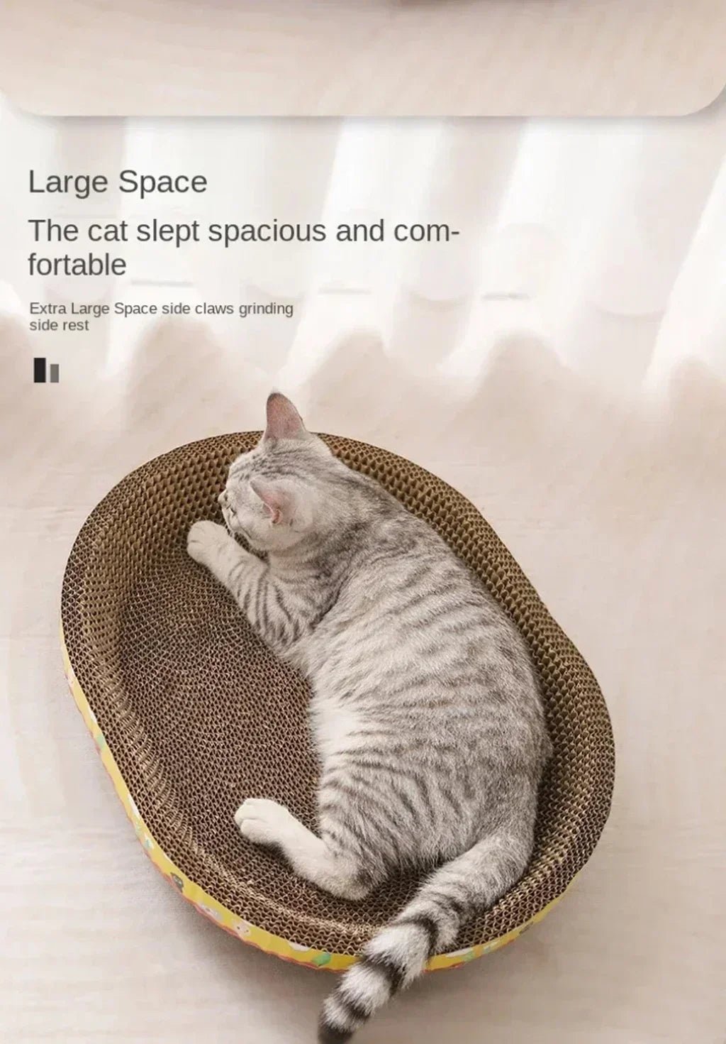 Cat Scratching Board Protect Furniture Grinding Claw Toys Oval Corrugated Paper Wear - resistant Cat Nest Cat Accessories - PAWSTHENTICS