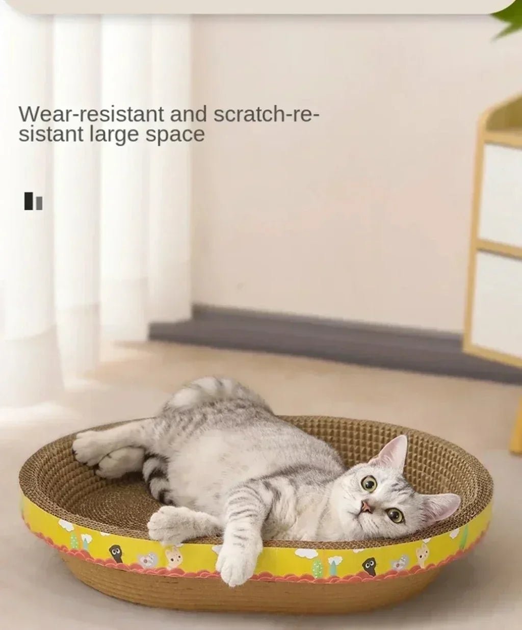 Cat Scratching Board Protect Furniture Grinding Claw Toys Oval Corrugated Paper Wear - resistant Cat Nest Cat Accessories - PAWSTHENTICS