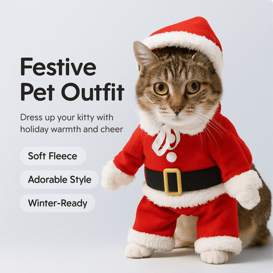 Christmas Cat Costumes Funny Santa Claus Clothes For Small Cats Dogs Xmas New Year Pet Cat Clothing Winter Kitty Kitten Outfits - PAWSTHENTICS
