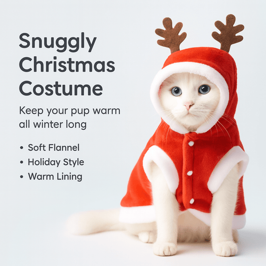Christmas Pet Santa Costume Warm Flannel Hooded Jacket Winter Clothing For Small Dogs Cats Chihuahua Yorkshire Terrier Apparel - PAWSTHENTICS