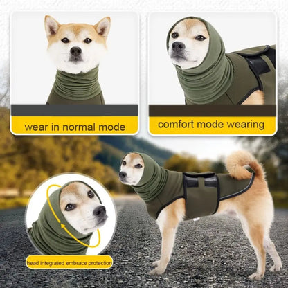Dog Calming Wrap: Elastic Anxiety Vest with Hoodie - PAWSTHENTICS