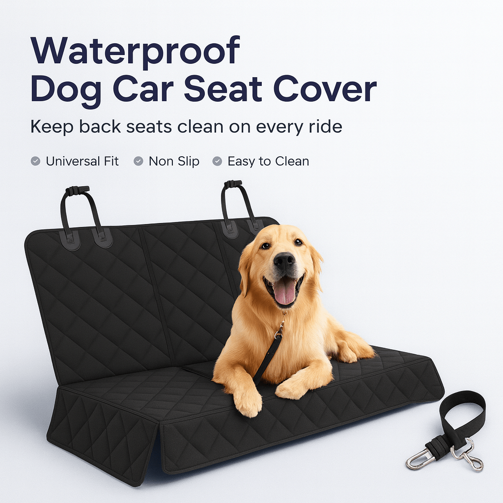 Dog Car Seat Cover, Waterproof Back Seat Protector for Cars, Trucks, SUVs - Black - PAWSTHENTICS