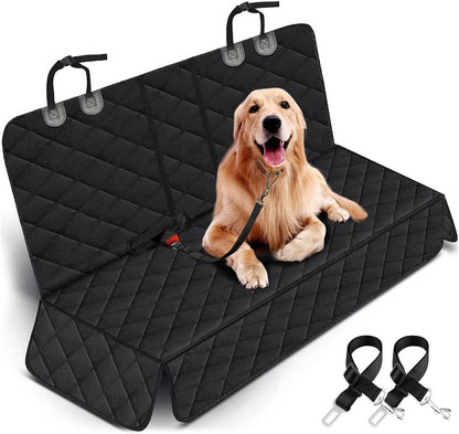 Dog Car Seat Cover, Waterproof Back Seat Protector for Cars, Trucks, SUVs - Black - PAWSTHENTICS