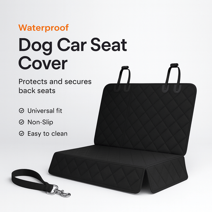 Dog Car Seat Cover, Waterproof Back Seat Protector for Cars, Trucks, SUVs - Black - PAWSTHENTICS