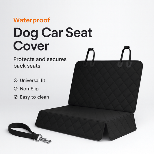 Dog Car Seat Cover, Waterproof Back Seat Protector for Cars, Trucks, SUVs - Black - PAWSTHENTICS