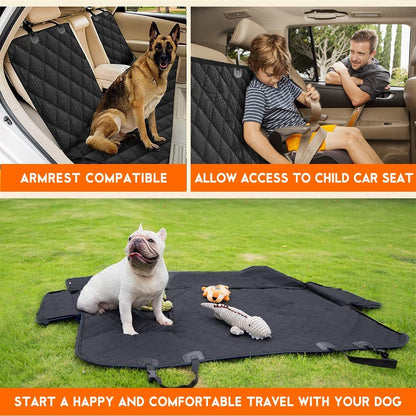 Dog Car Seat Cover, Waterproof Back Seat Protector for Cars, Trucks, SUVs - Black - PAWSTHENTICS