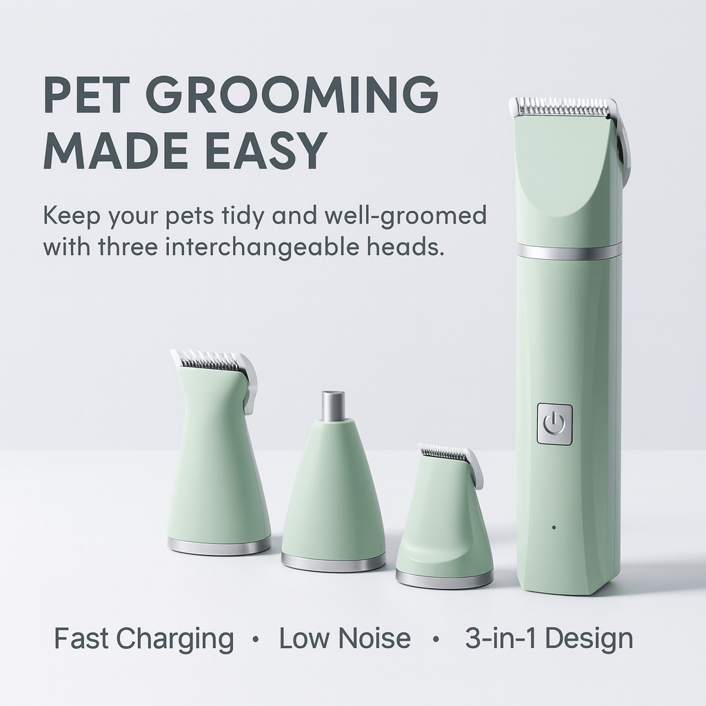 Dog Clipper 3 in 1 Pet Electric Hair Shaver With Cat Nail Grinder Trimmer Dog's Haircut Grooming Tools Cat Claw Cutter - PAWSTHENTICS
