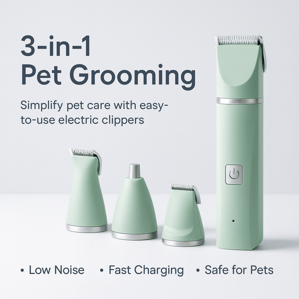 Dog Clipper 3 in 1 Pet Electric Hair Shaver With Cat Nail Grinder Trimmer Dog's Haircut Grooming Tools Cat Claw Cutter - PAWSTHENTICS