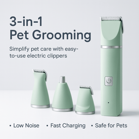 Dog Clipper 3 in 1 Pet Electric Hair Shaver With Cat Nail Grinder Trimmer Dog's Haircut Grooming Tools Cat Claw Cutter - PAWSTHENTICS