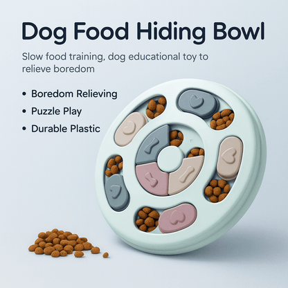 Dog Food Hiding Bowl, Slow Food Training, Dog Educational Toy To Relieve Boredom - PAWSTHENTICS