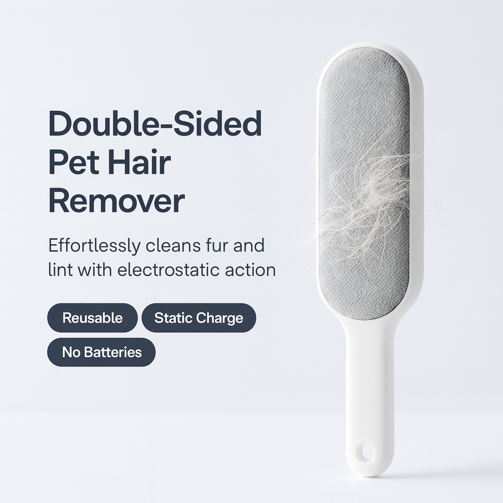 Double - Sided Pet Hair Remover, Manual Electrostatic Sticky Lint Brush, for Cat, Clothing, Sofa, Furniture, Carpet Cleaning - PAWSTHENTICS
