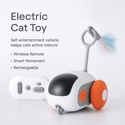 Electric cat toy remote control sports car self entertainment toy suitable for cats indoor interactive intelligent - PAWSTHENTICS