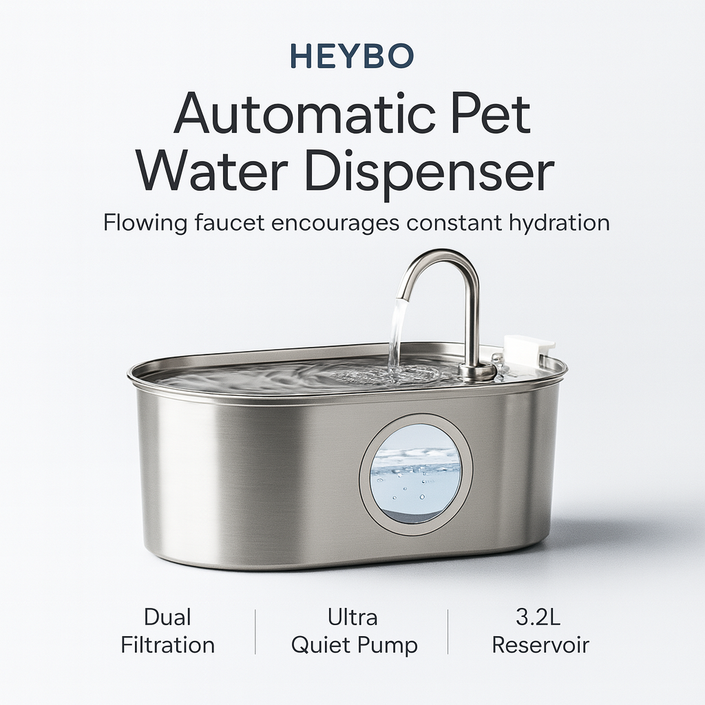HEYBO Automatic Pet Water Dispenser with Ultra Quiet Pump