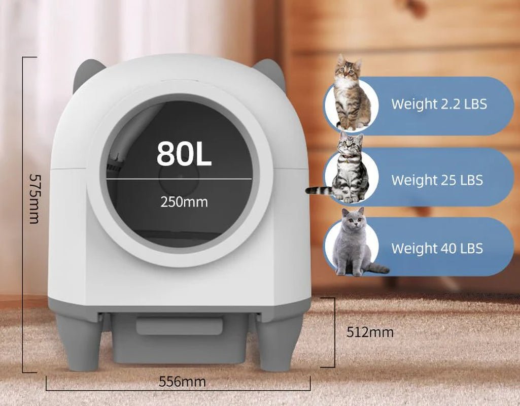 HEYBO 80L Automatic Self - Cleaning Cat Litter Box - PAWSTHENTICS