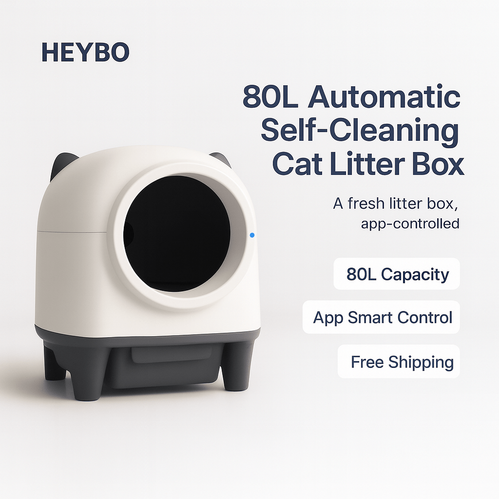HEYBO 80L Automatic Self - Cleaning Cat Litter Box - PAWSTHENTICS