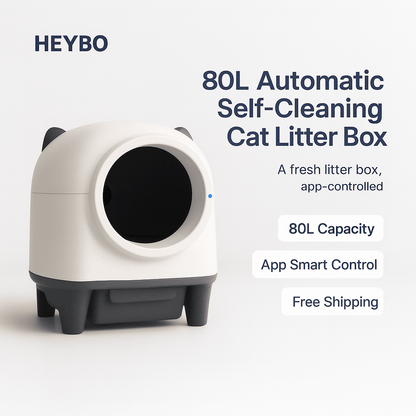 HEYBO 80L Automatic Self - Cleaning Cat Litter Box - PAWSTHENTICS