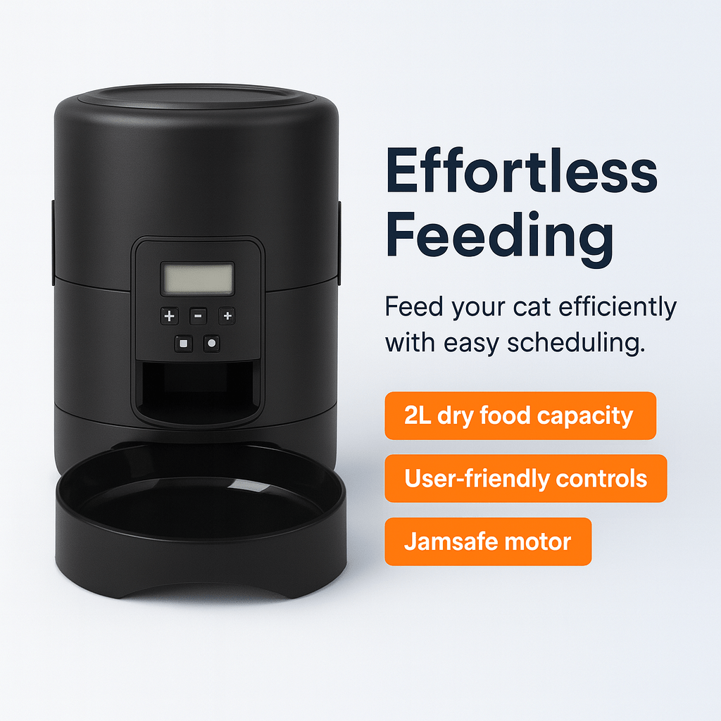 HEYBO Automatic Cat Feeder 2L Dry Food Dispenser - PAWSTHENTICS