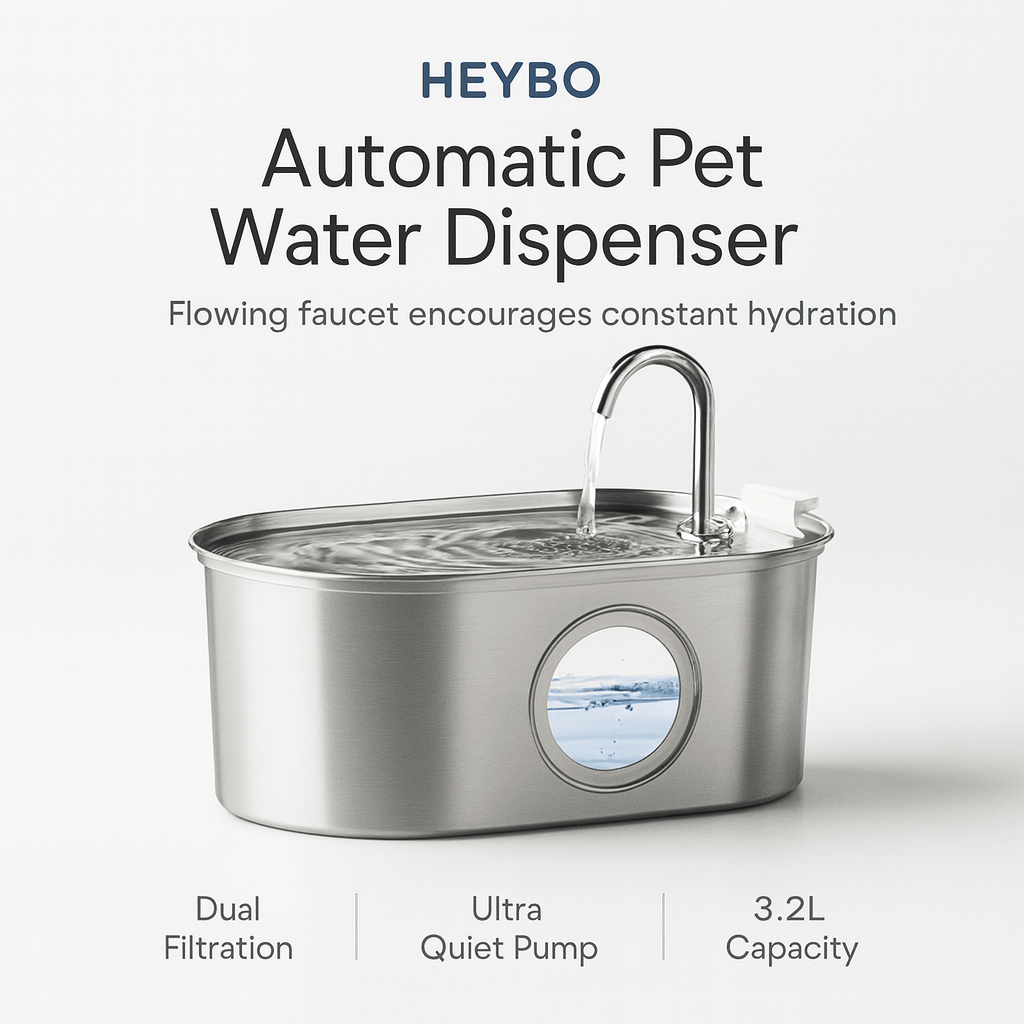 HEYBO Automatic Pet Water Dispenser with Ultra Quiet Pump - PAWSTHENTICS