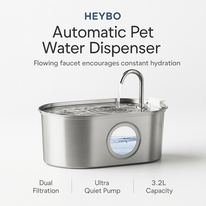 HEYBO Automatic Pet Water Dispenser with Ultra Quiet Pump - PAWSTHENTICS