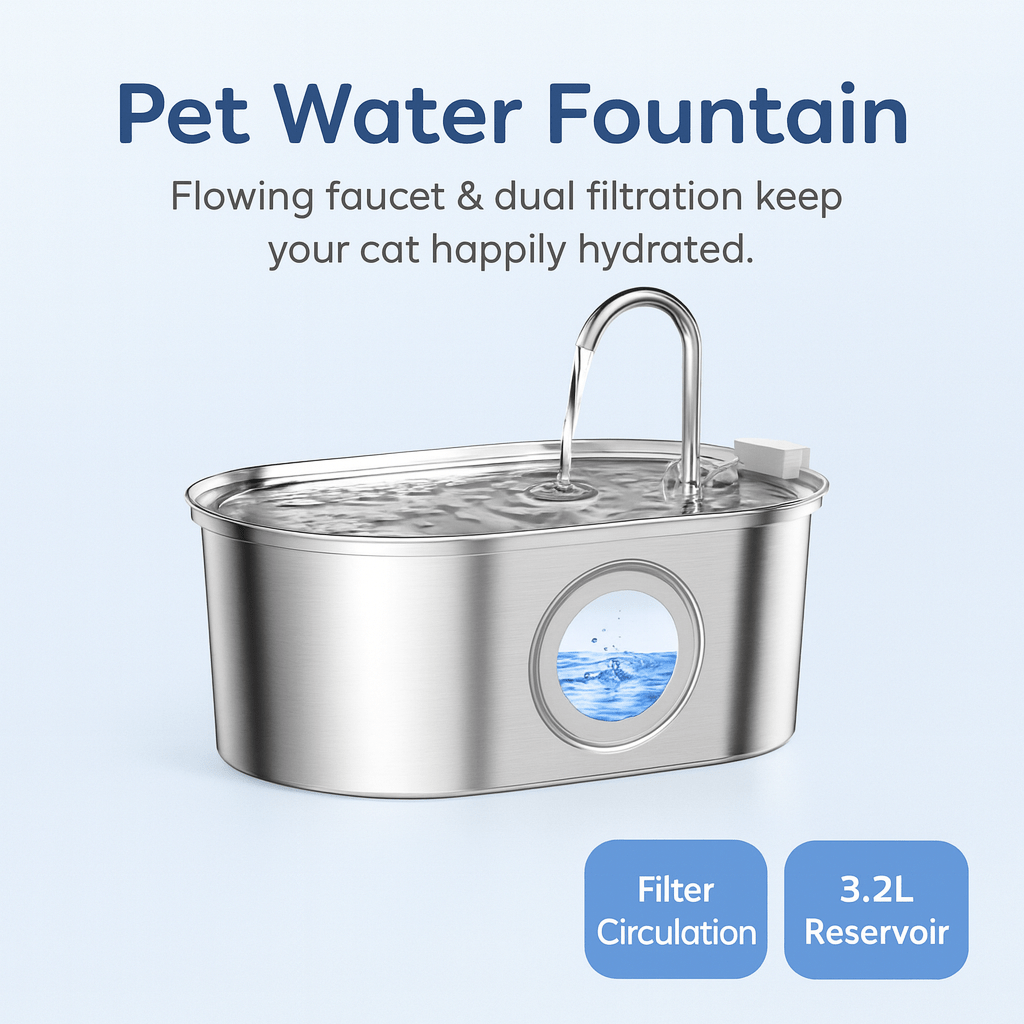 HEYBO Automatic Pet Water Dispenser with Ultra Quiet Pump - PAWSTHENTICS