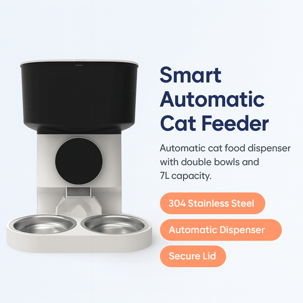 HEYBO Smart Automatic Cat Feeder - 7L - Reliable Automatic Cat Food Dispenser - PAWSTHENTICS