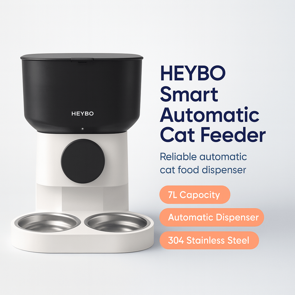 HEYBO Smart Automatic Cat Feeder - 7L - Reliable Automatic Cat Food Dispenser - PAWSTHENTICS